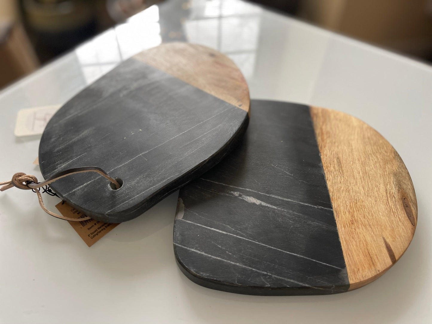 Black Marble & Wood Cheese Board