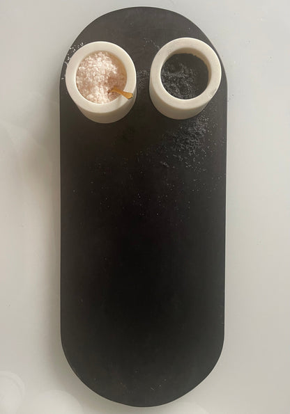 Mango Wood Tray w/ Marble Bowls