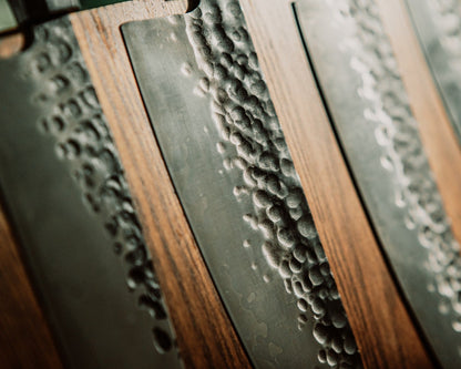 Vintage Gentlemen Four Piece Chef Knife Set With Magnetic Block