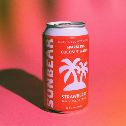 Sunbear Sparkling Coconut Water Strawberry Cans - 12 Cans