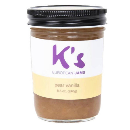 K’s European Pear Vanilla Jam Jar - 12 jars x 8.5oz case