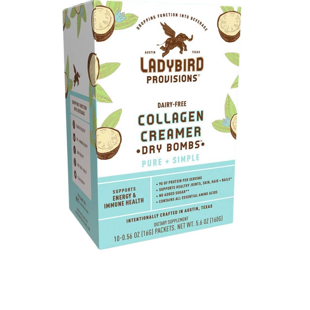 Collagen Creamer (Dairy-Free), Pure + Simple Dry Bomb Packets - 6 Boxes x 10 Packets