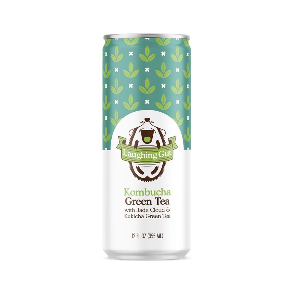 Laughing Gut Kombucha Green Tea Cans - 12 Cans x 1 Case