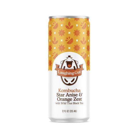 Laughing Gut Kombucha Star Anise & Orange Zest Cans - 12 Cans x 1 Case