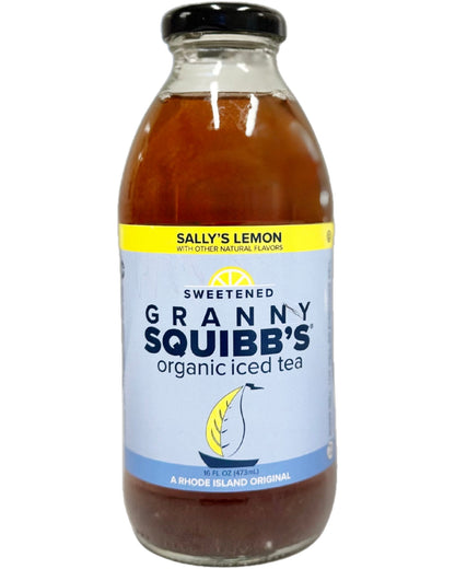 Granny Squibbs Sally's Lemon Sweetened Organic Iced Tea - 12 bottles x 16oz case