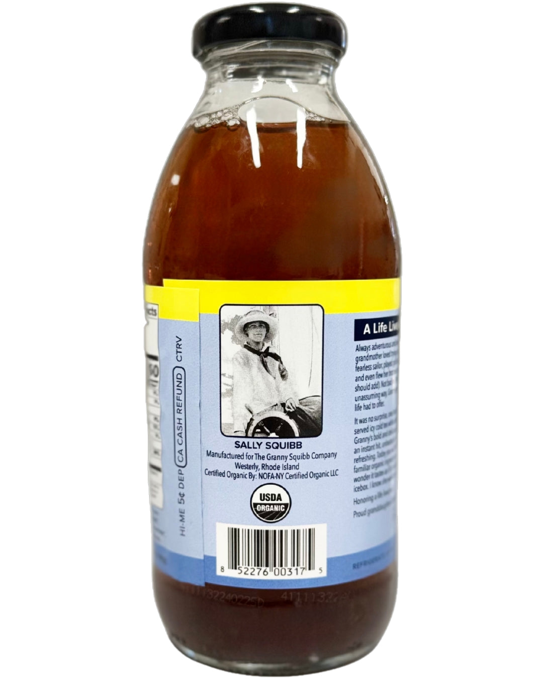 Granny Squibbs Sally's Lemon Sweetened Organic Iced Tea - 12 bottles x 16oz case