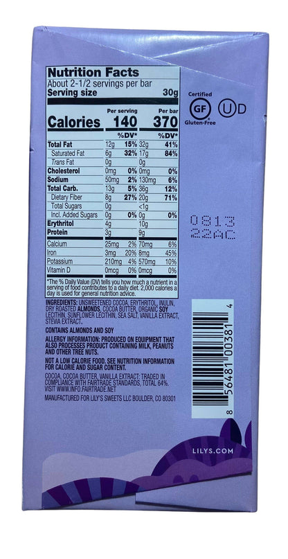 Chocolate Bars, Dark, Stevia Sweetened, Lily's