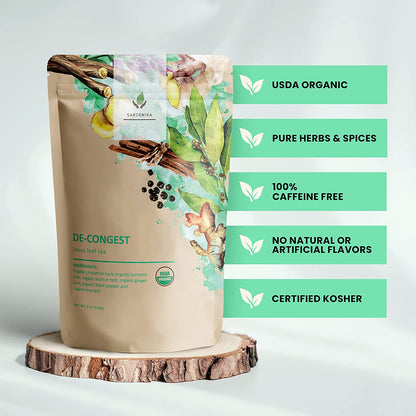 Decongest Loose Leaf Tea, Organic, Kosher, Herbal & Caffeine-Free - 4 oz (114g)