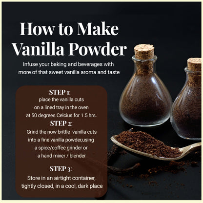 Vanilla Bean Cuts Grade B 1lb for Extract & Baking
