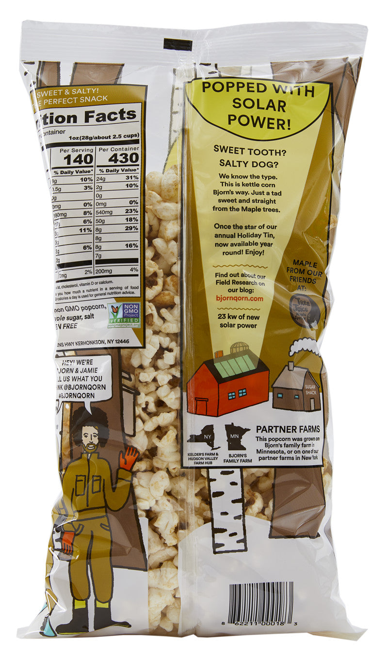 Bjorn Qorn Maple Popcorn Bags - 12-Pack x 3oz Bag