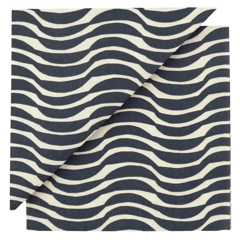 Marimekko - 'PALKO Cream Blue' Paper 3-Ply Napkins (20CT)