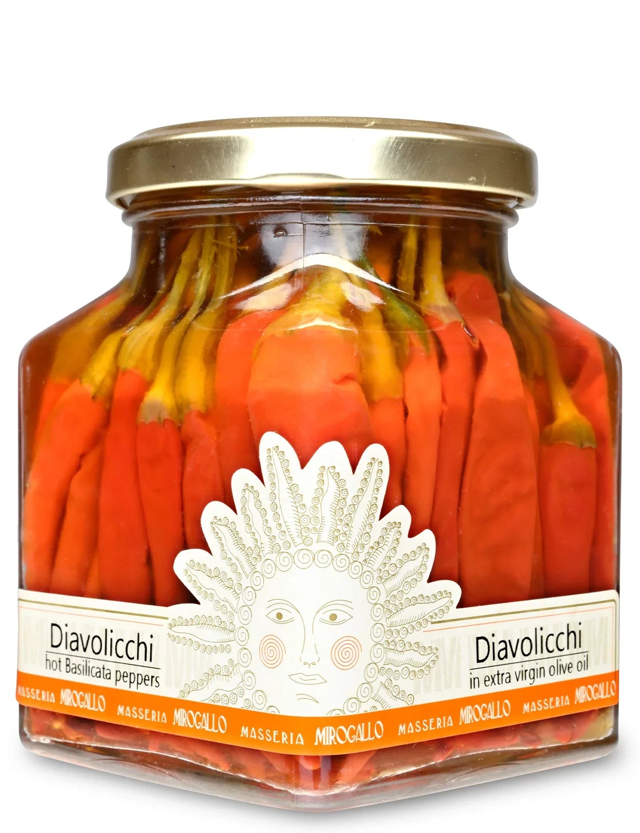 Diavolicchi Hot Peppers in Extra Virgin Olive Oil Produced by: Masseria Mirogallo  in Basilicata, Italy