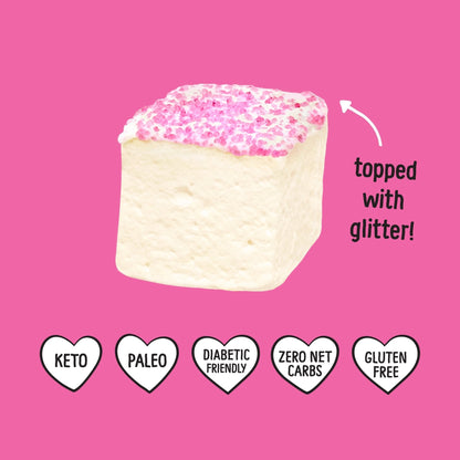 Max Sweets NEW Know Brainer Max Sweets Snacks Low Carb FunFetti Max Mallow marshmallows with glitter- Gluten Free, Soy Free, Zero Sugar snack, Non-GMO 3 pack