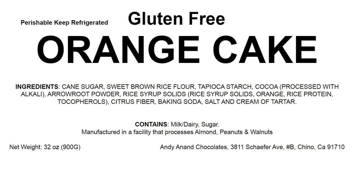 Andy Anand Gluten Free Orange Cake 9" - Irresistible Cake Fantasies (2.6 lbs)