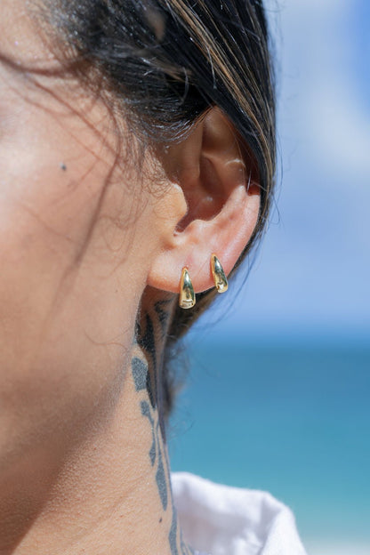Mini Gold Dome Huggie Hoop Earrings - Aniani