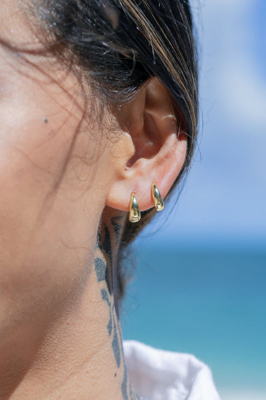Mini Gold Dome Huggie Hoop Earrings - Aniani