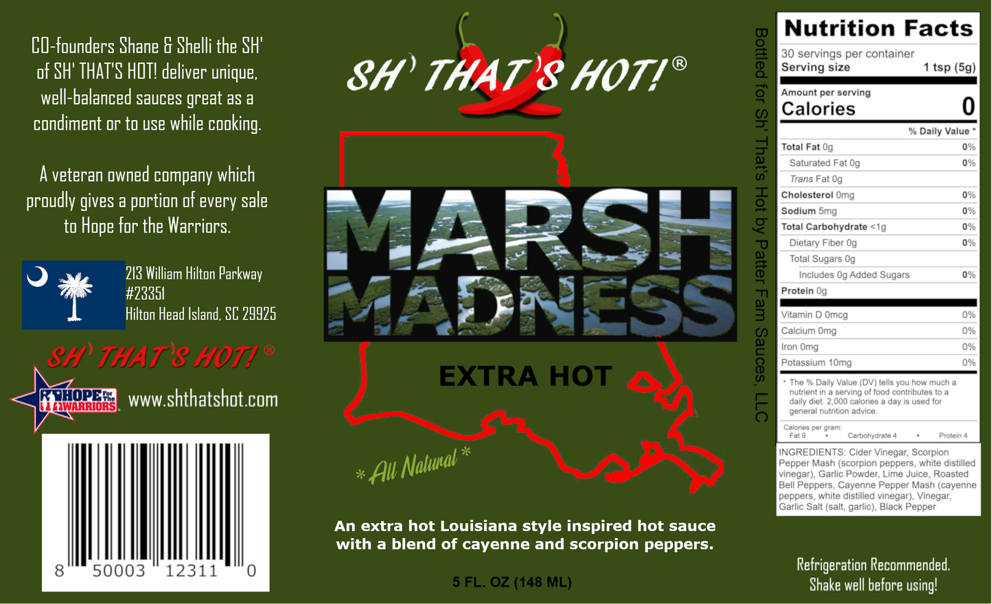 Marsh Madness (Extra Hot) hot sauce by SH' THAT'S HOT!