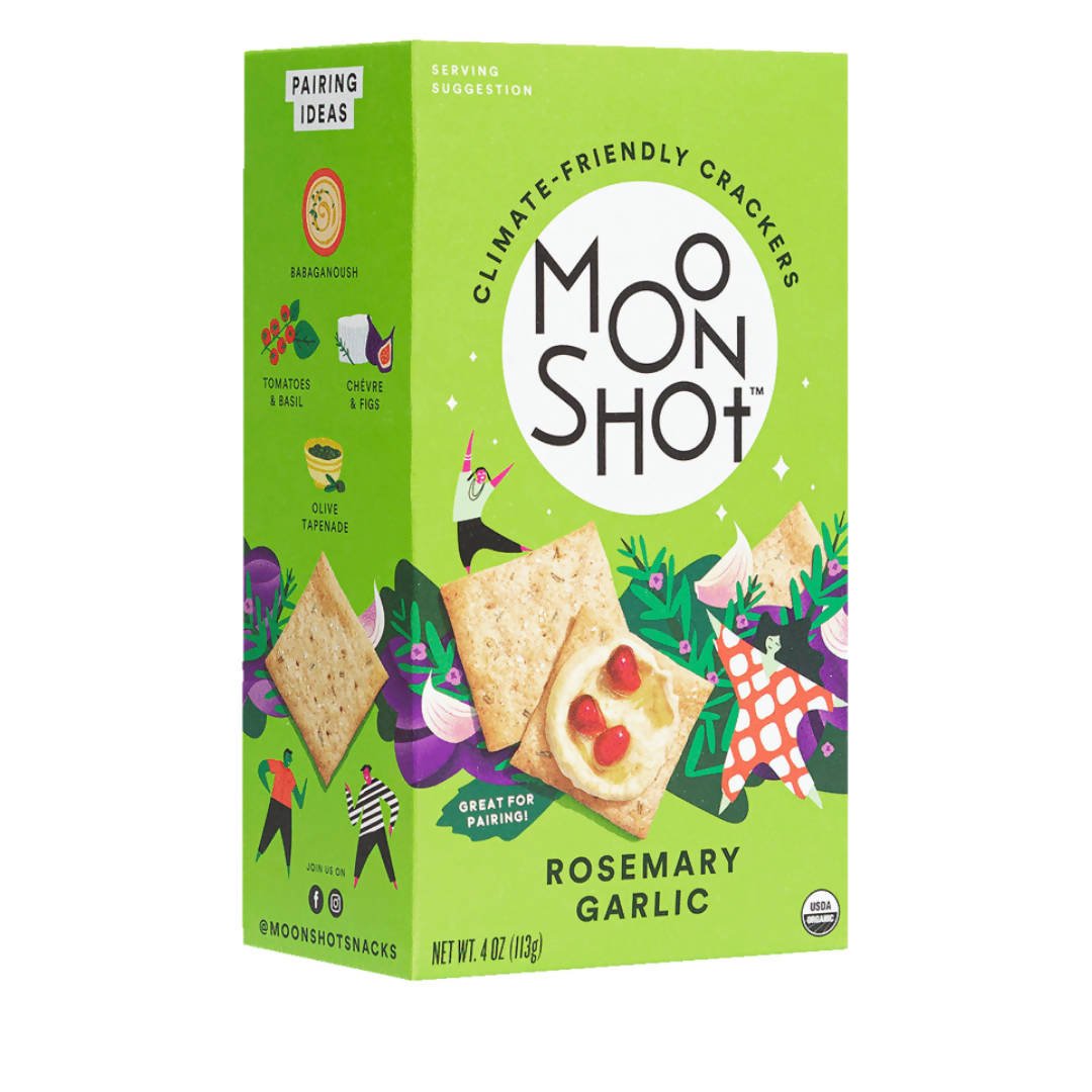 Moonshot Rosemary Garlic Crackers Boxes - 6 boxes x 5.45oz