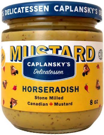 Caplansky’s Deli Mustard - Horseradish Mustard, Kosher Jar - 12 Jars x 235 mL (8 fl oz) case