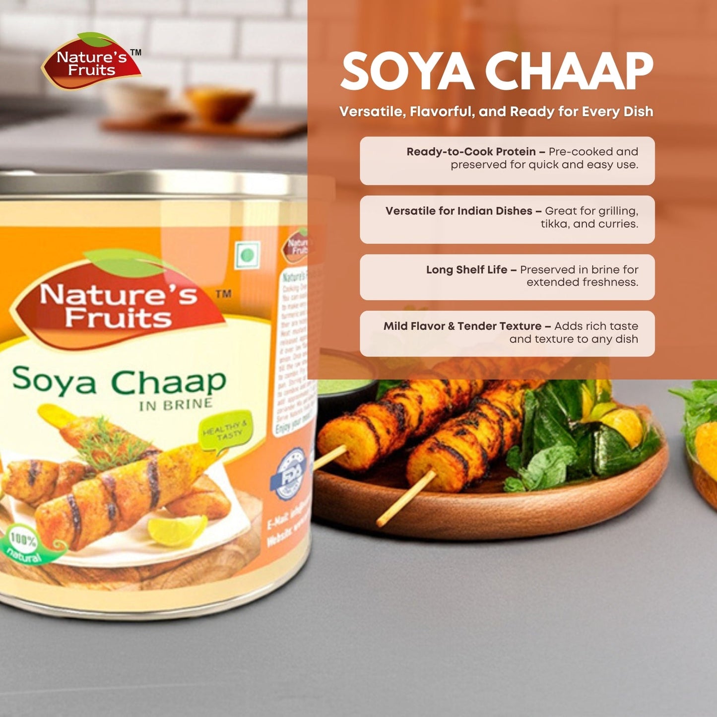 SOYA CHAAP IN BRINE (PlantGrill Sticks) 29.98 oz