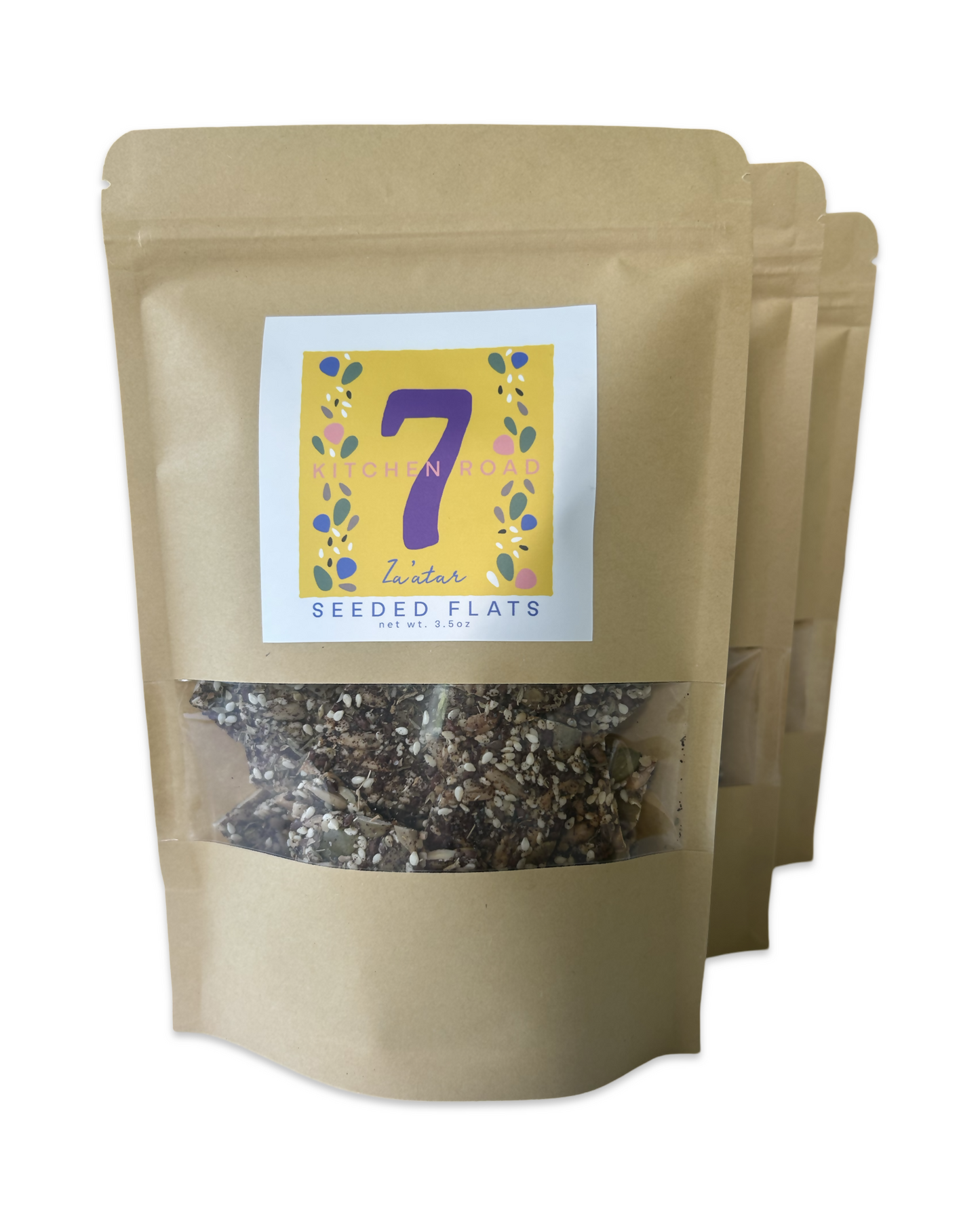7 Kitchen Road Seeded Flats, Za’atar Pack - 12 packs x 3.5 oz case