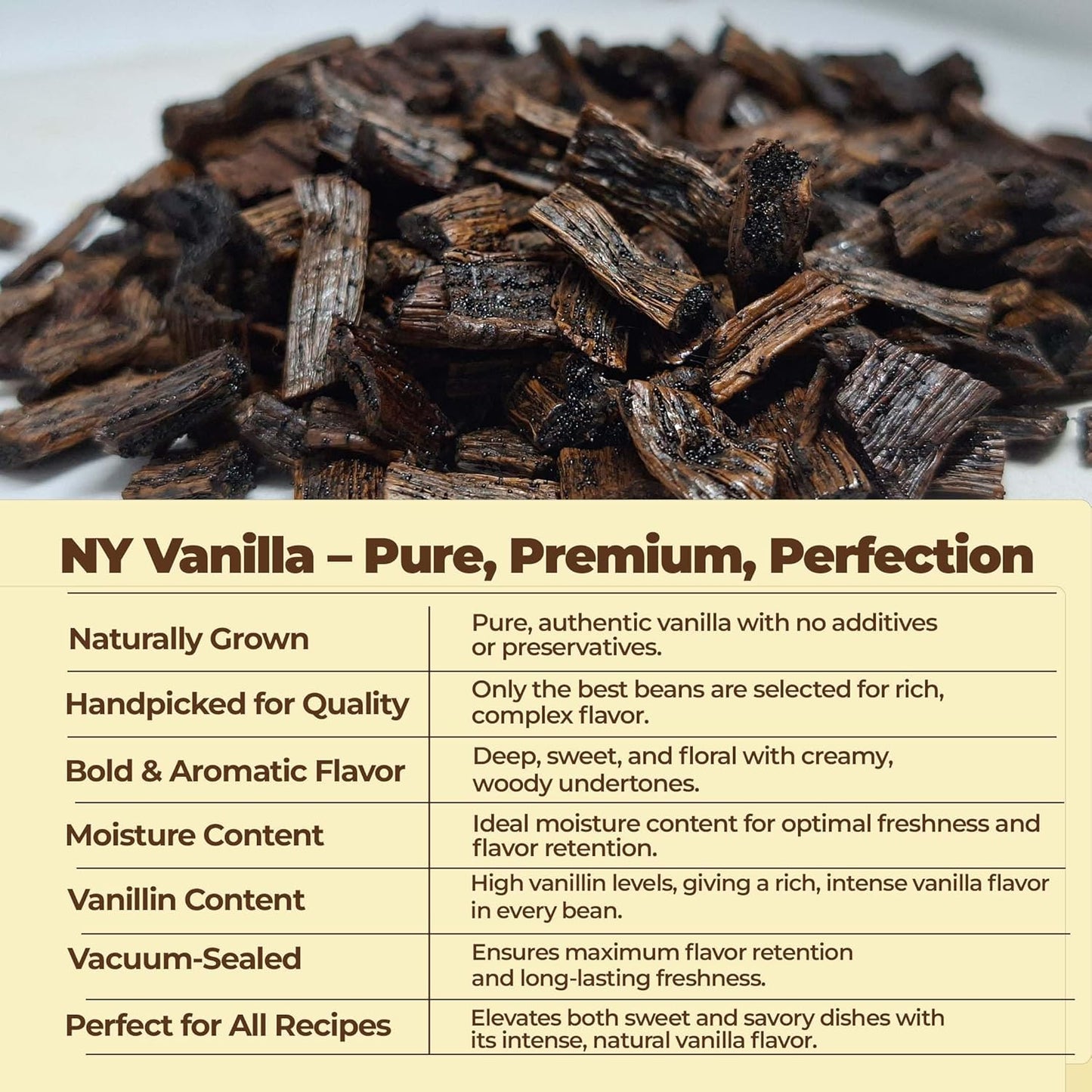 Vanilla Bean Cuts Grade B 1lb for Extract & Baking