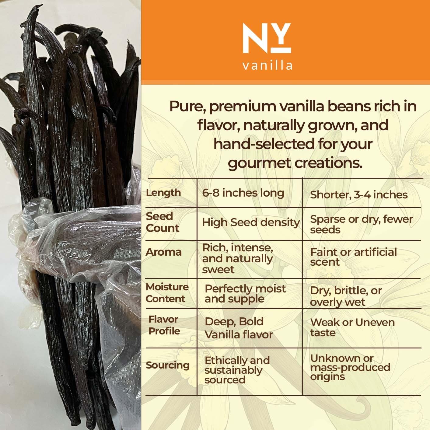 Premium Grade A Vanilla Beans Whole Bulk Pods