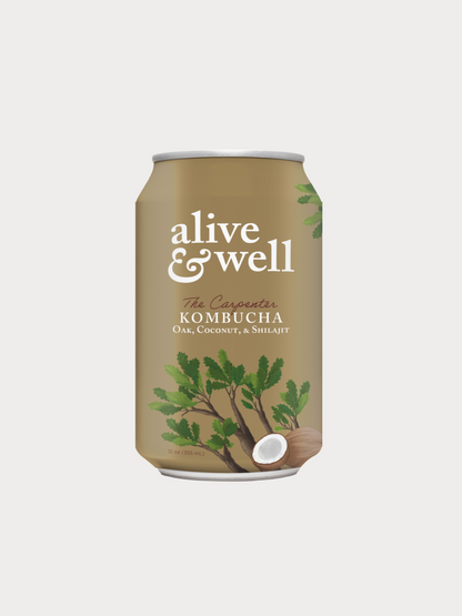 Alive & Well Oak & Coconut Kombucha Cans - 6 Pack case