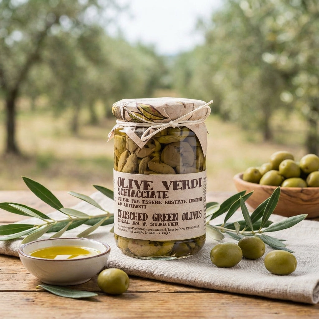 Artigiani dei Sapori, Italian Cracked Green Olives, 9.8oz (277g)