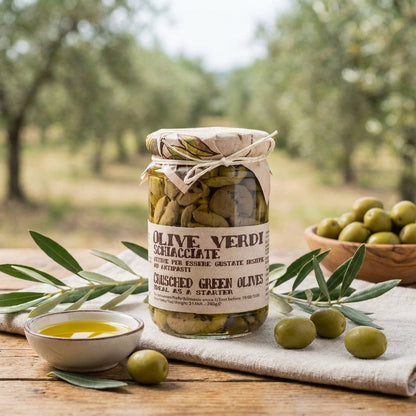 Artigiani dei Sapori, Italian Cracked Green Olives, 9.8oz (277g)