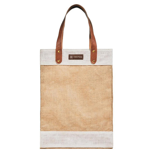 Out Of The Woods - 'Cream White' Jute Market Tote (1CT)