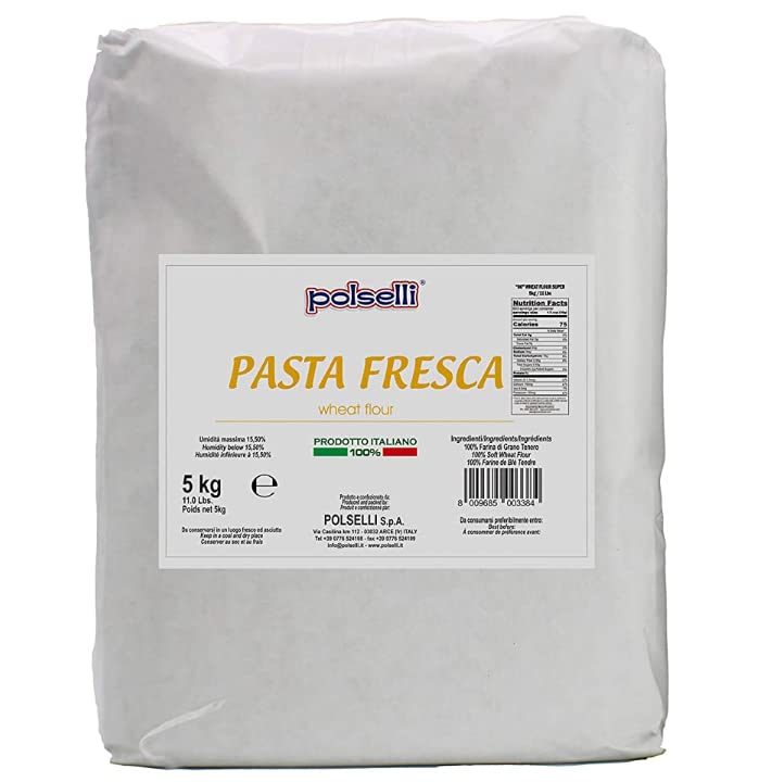 Polselli, Fresh Pasta Flour, Tipo 00, Soft Wheat, 5 kg (11 lb)
