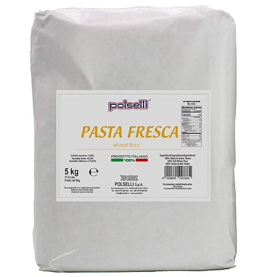 Polselli, Fresh Pasta Flour, Tipo 00, Soft Wheat, 5 kg (11 lb)