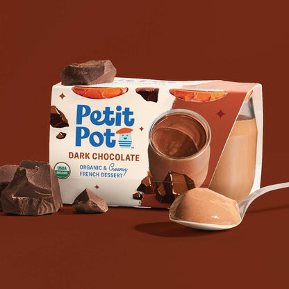 Petit Pot Dark Chocolate Organic French Dessert Wholesale - 2-Jar Packs x 600 Packs (1/4 Pallet) case