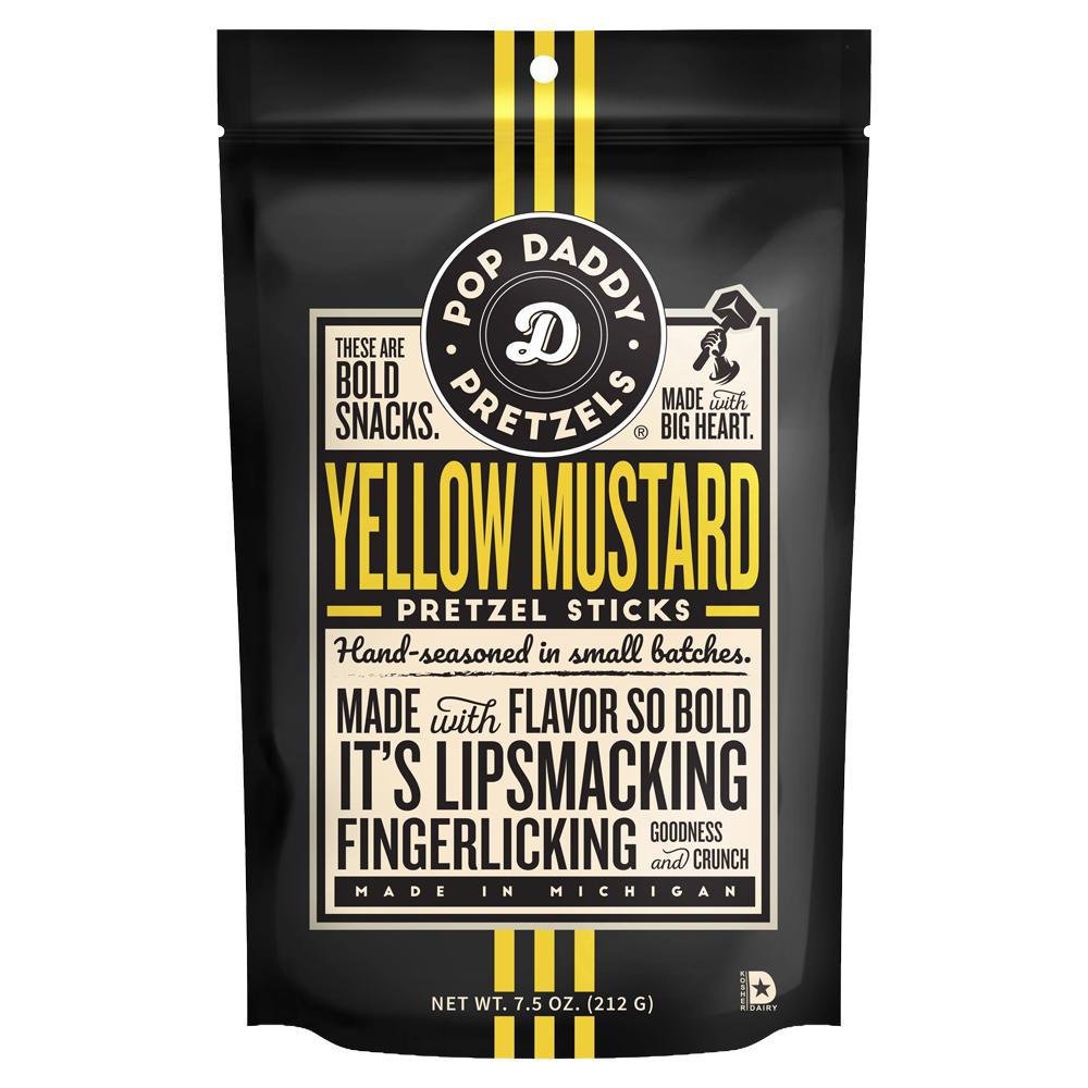 Pop Daddy Pretzels - 'Yellow Mustard' Pretzel Sticks (7.5OZ)
