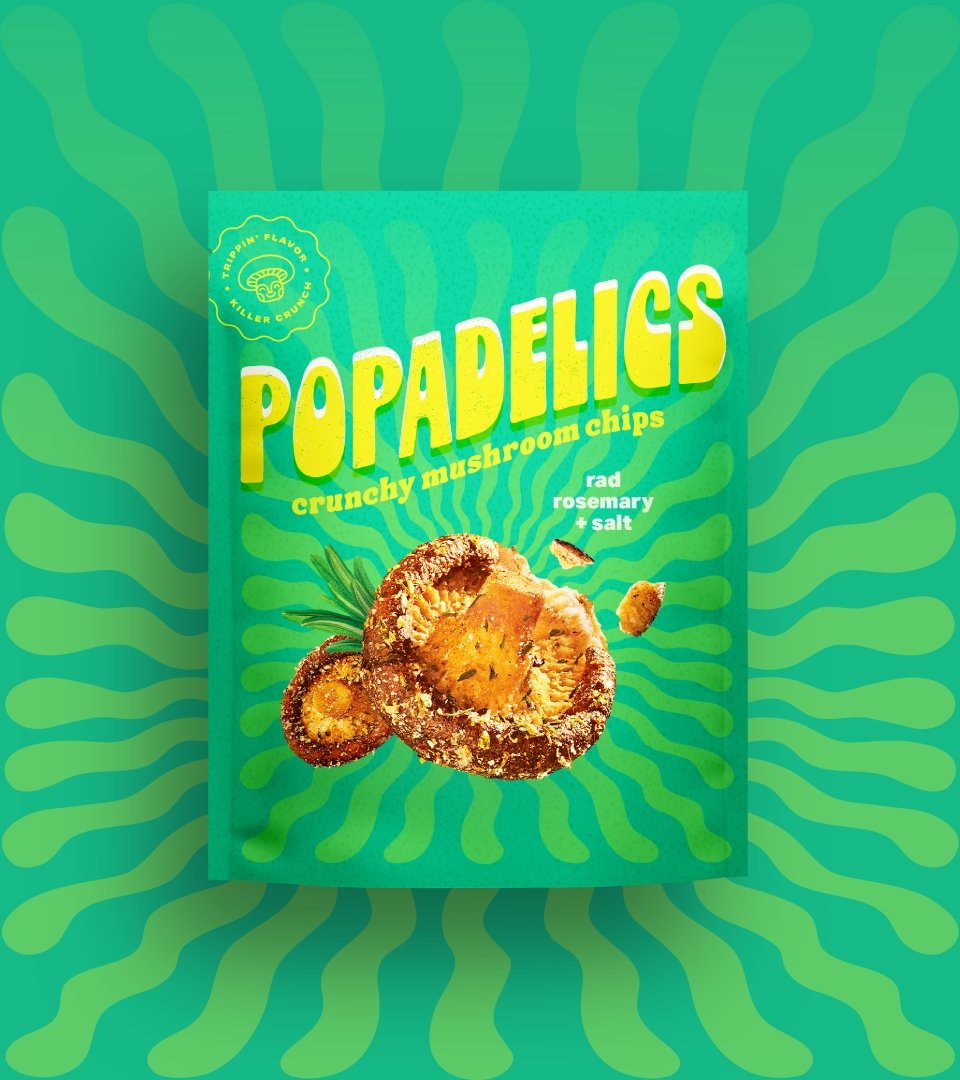 Popadelics Crunchy Mushroom Chips - Rad Rosemary + Salt