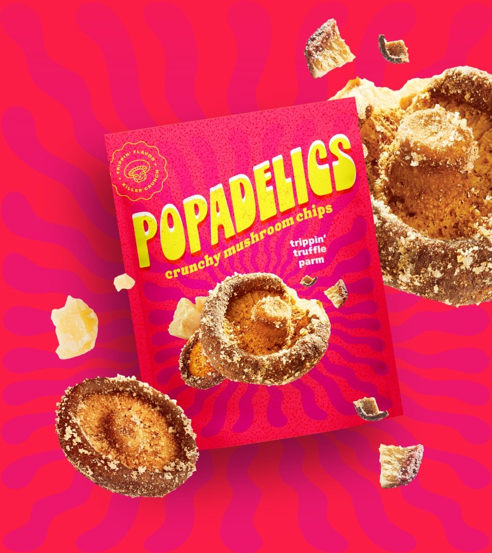 Popadelics Crunchy Mushroom Chips - Trippin' Truffle Parm