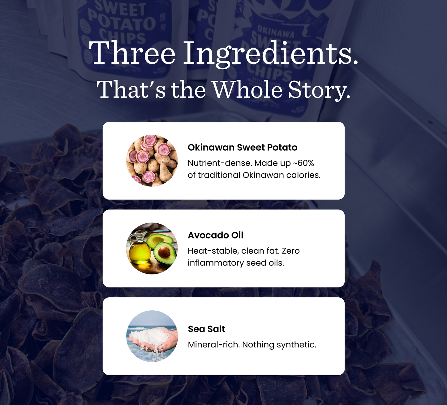 Okinawan Sweet Potato Chips | Rosemary & Garlic