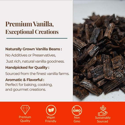 Vanilla Bean Cuts Grade B 1lb for Extract & Baking