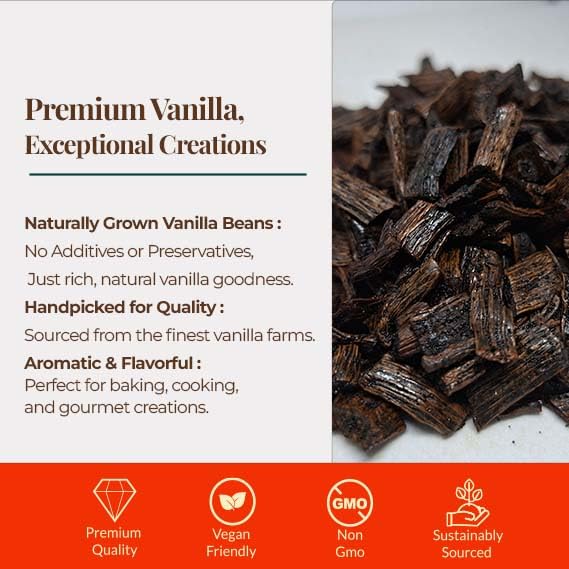 Grade B Vanilla Bean Cuts Bulk for Extract & Baking