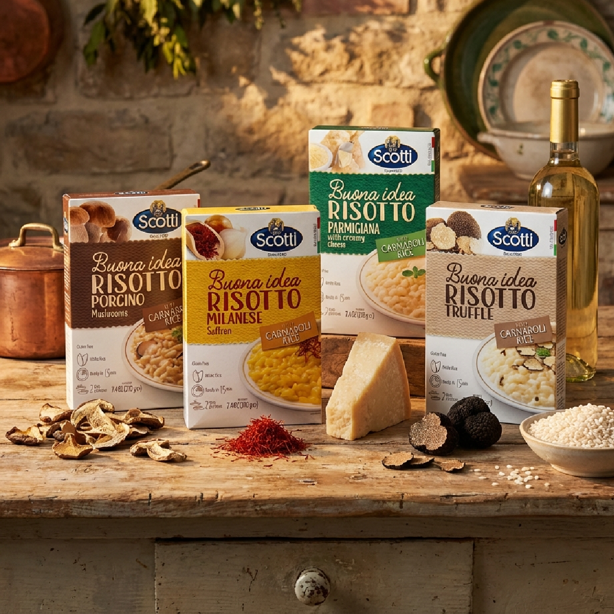 Riso Scotti Buona Idea Ready Risotto 15 Minute (Porcini) – 7.4 oz (2 Servings)