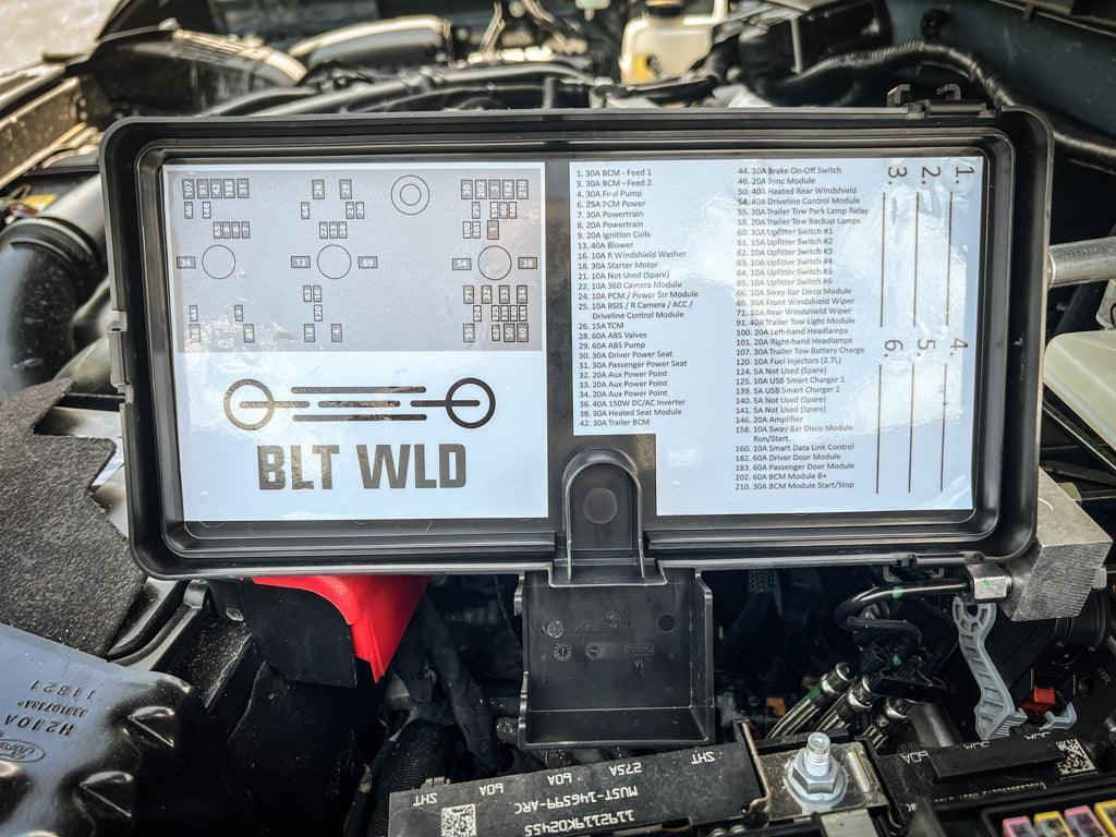 Printed Series Underhood Fuse Box Lid Labels - 2021+ Bronco