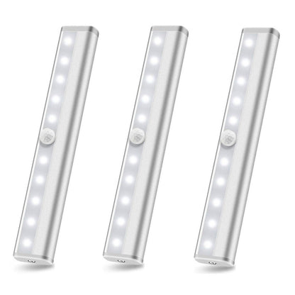 3-Pack 10 Led Motion Sensor Stick On Light Bars