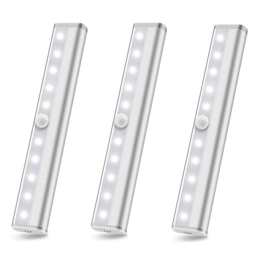 3-Pack 10 Led Motion Sensor Stick On Light Bars
