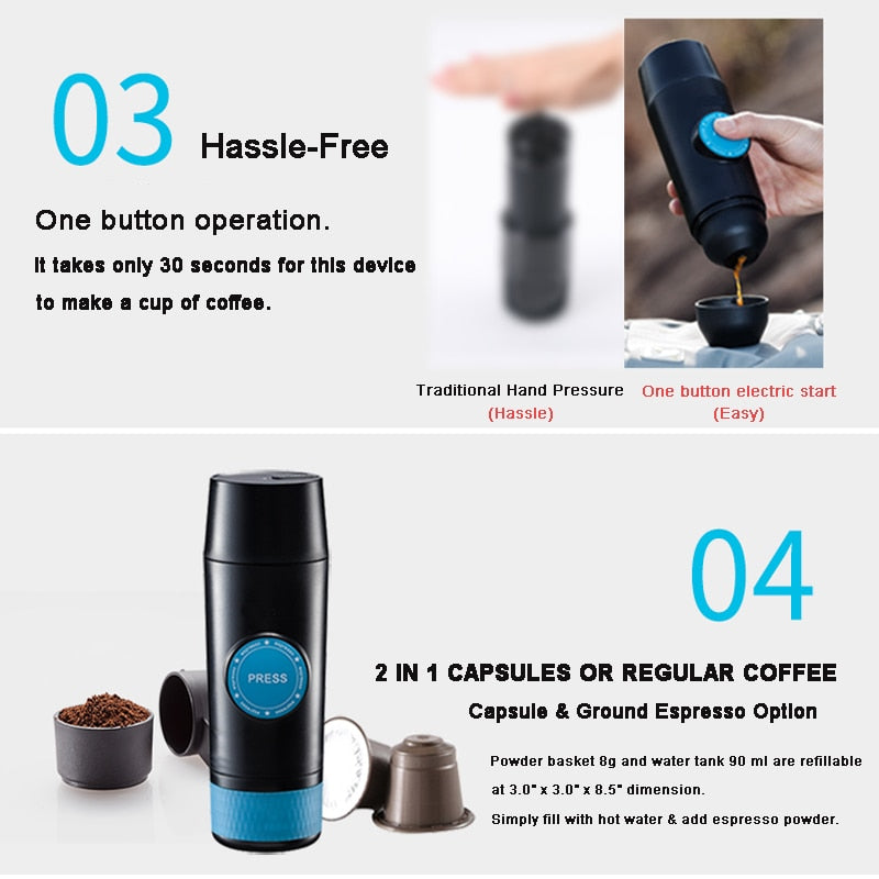 2 IN 1 CAPSULE & GROUND MINI ESPRESSO