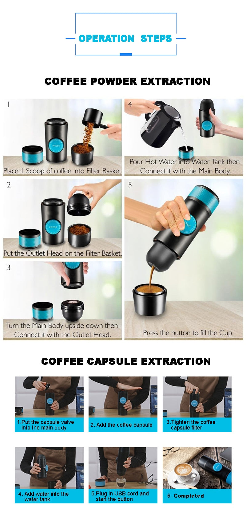 2 IN 1 CAPSULE & GROUND MINI ESPRESSO