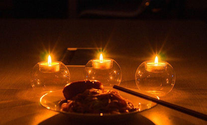 Round Hollow Glass Candle  Tea light Holder Candlestick Home Decorations for Dinner Table Wedding Candle Holder Wedding Candlestick Fine Transparent Crystal Glass Candlestick Dining Home Decor