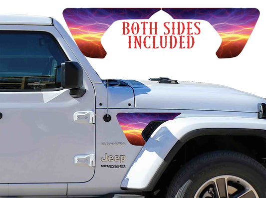 fender vent for the JL or JT 2018 or newer Purple and orange lighting