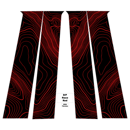 Topographic B Pillar Overlays - 2024+ Tacoma Double Cab / 2025+ 4Runner