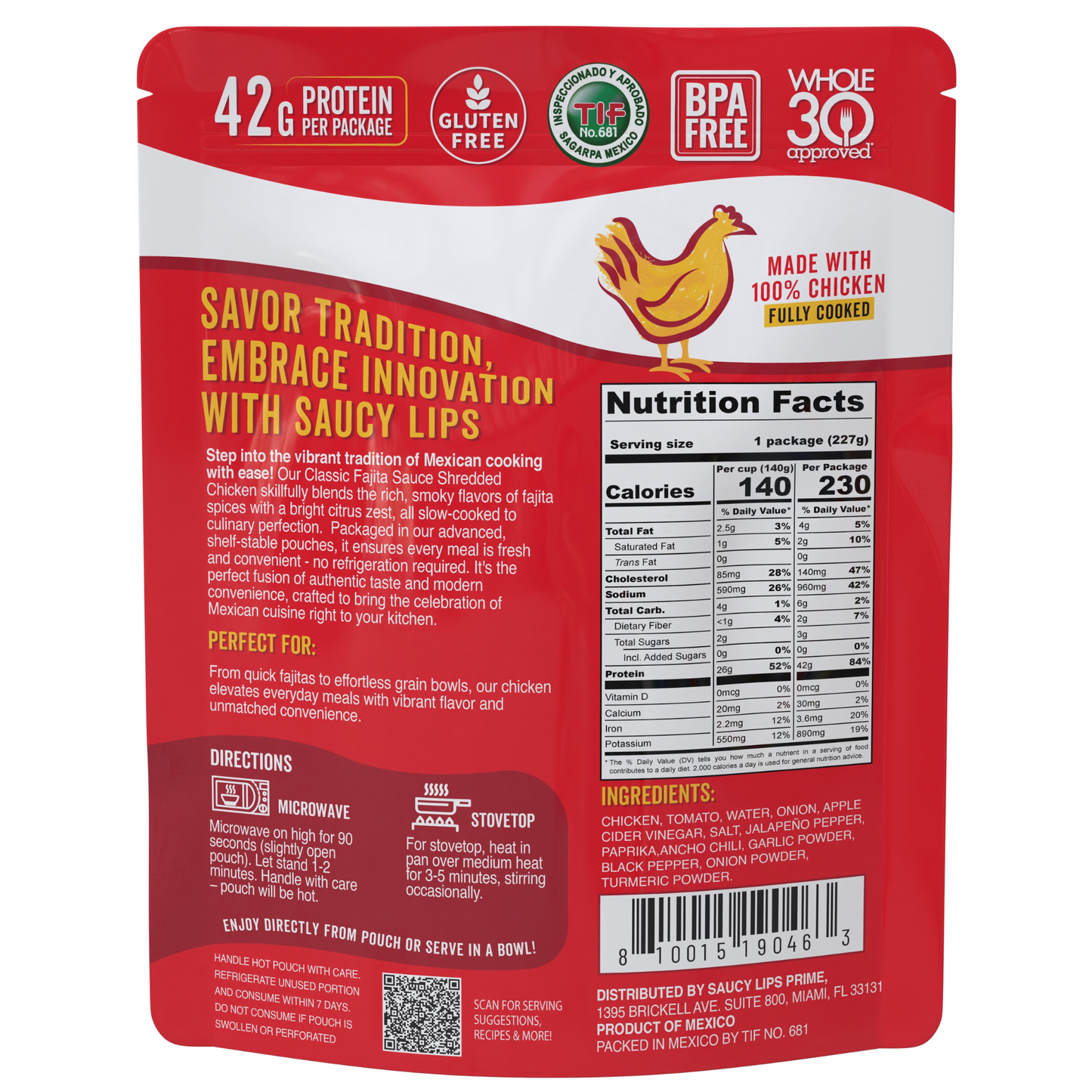 Fajita Chicken – 42g Protein | Ready in 90 Seconds